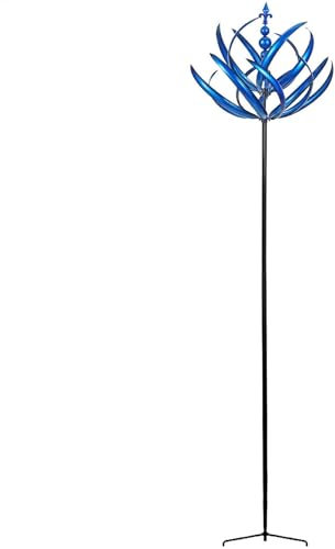 Escultura giratoria de molino de viento – Molino de viento reutilizable de hierro, escultura de viento de metal, decoración de jardín, molino de viento de hierro para patio, exterior, césped, carillón