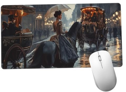 Princesa Alfombrilla Ratón 1400x600x3mm Alfombrilla Raton XXL Grande con Base de Goma Antideslizante, Accesorios Gaming Caballo, Ordenador Gamer Regalos, Mouse Pad Gaming Mejora La Velocida Y1008