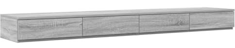 vidaXL Sänglådor Grå Sonoma 200 x 36,5 x 16,5 cm Konstruerat trä, Minimalistisk sovrumsinredning, stiligt förvaringsutrymme, hållbar träbox, platsbesparande design