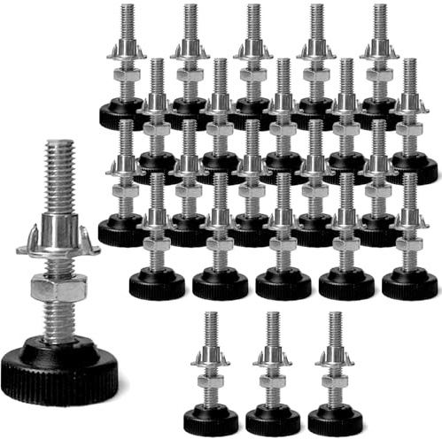 UNGFEI 24 PCS M8 x 50mm Adjustable Feet for Furniture | Non-Slip Floor Protector Levelling Feet for Home, Office, Garages