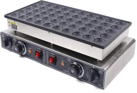 50 Holes Commercial Pancake Maker, Waffle Pancake Machine, Dutch Pancake Machine for Kitchen, Restaurant, Evenly Heated with a Timer