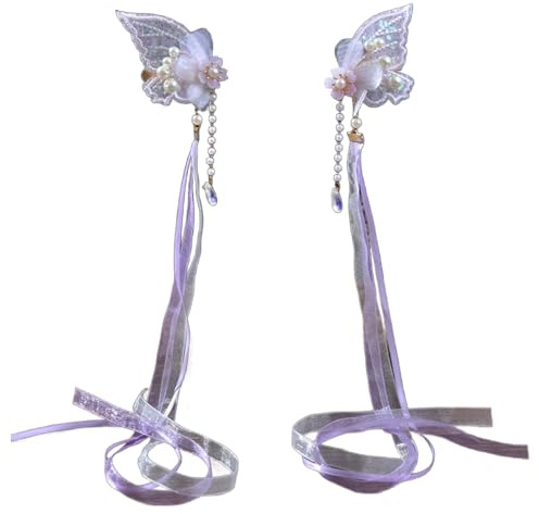 Haarclip Schmetterling 2000er Jahre Ribbon Cottagecore Blumen Schmetterling Flacher Clip Cottagecore Haarnadel Elegante Haarclip Für Bündel