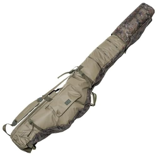HEIST Ausziehbare Rutentasche - Verstellbare 3 oder 5 Ruten Angeltasche für 3 m bis 4 m Ruten - Splash Camo Rutengepäck mit Premium Zip Hood System - Kein Agg!