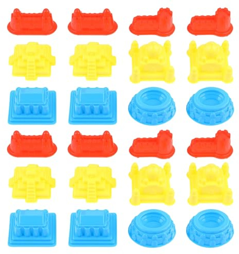 Abaodam Set da Gioco Sabbia 30 Pezzi, Stampi per Castello di Sabbia in Plastica Spessa, Kit Costruzione Spiaggia Portatile per Attività All’aperto e Lavoretti Creativi Colore Casuale