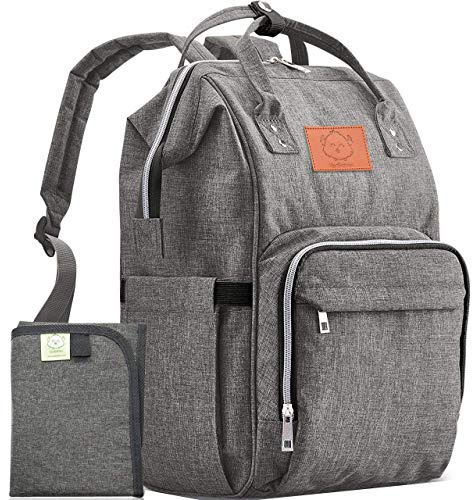 KeaBabies Wickeltasche Rucksack - Große wasserdichte Reise-Baby-Taschen (Classic Gray)