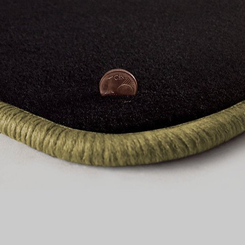 Autoteppich Stylers ATSQ300_006619 Passgenaue Velours-Fußmatten Schwarz mit Randfarbe Beige