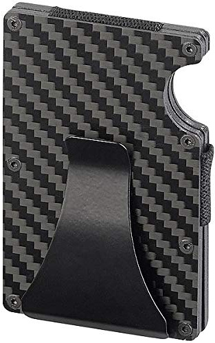 Xcase Kreditkartenetui Carbon: RFID-Kartenetui aus Carbon, Schutz für 15 Chip-Karten, mit Geldklammer (Kreditkartenhalter, Kreditkartenetui mit Geldklammer, Etui)