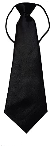 Elastische Krawatte für Jungen, Kinder, Schule, Jungen, weiches Polyester, für formelle Anlässe, Hochzeiten, Abschlussball, Feiern, Partys, Schwarz , M