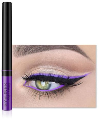 Allbestaye Eyeliner de couleur coloré liquide liner imperméable bleu violet vert blanc brun maquillage