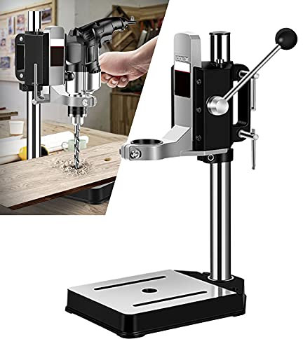 LXX Drill Press Stand, Drill Press Stand Bench Top with Vise for Hand Drill, Adjustable Benchtop Drill Presses Holder with Aluminum Alloy Base for Drilling Vertical Holes