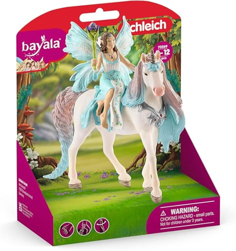 SCHLEICH BAYALA | Eyela mit Einhorn 70569 | Elfe mit Zepter & Einhorn mit Magnet | tolles Geschenk für Mädchen und Jungen | schöne Sammelfiguren | Spielfigur ab 5 Jahre | Set aus 3 Teilen