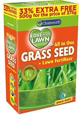Chatsworth Love Your Lawn Grass Seed, Ready To Use, 500 G, Clear