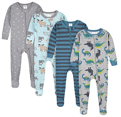 Gerber Baby Boys 4-pack Footed Pajamas And Toddler Sleepers, Dino And Arctic Animals, 9 Months US