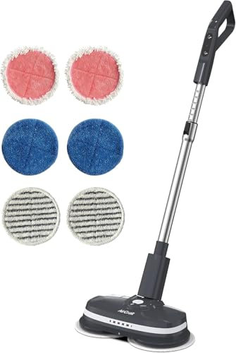 AirCraft PowerGlide,Detergente per pavimenti rigidi, ricaricabile senza fili, con 6 cuscinetti (2 pulizie, 2 lucidatura e 2 tamponi per lavaggio), perfetto per legno, marmo, vinile e laminato