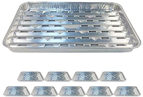 BESTonZON Moules à Pâtisserie En Aluminium Jetables Trous, Taille Moyenne, Revêtement Antiadhésif, Résistants à La Déformation, Lot De 10 Pièces, Pour Barbecue En Extérieur Et Préparation Alimentaire