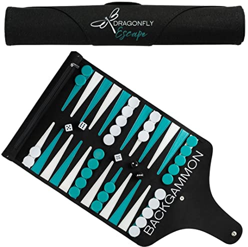 Travel Backgammon Game | Lightweight Roll-up Backgammon Set | Travel Backgammon Sets for Adults | Portable Travel-Size Strategy Board Game for Camping, Backpacking or Beach