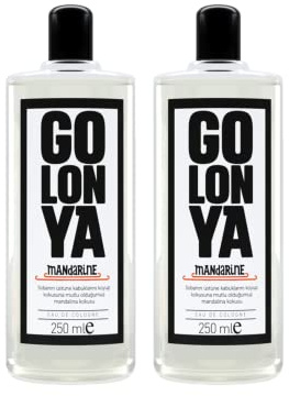 Golonya - MANDARINE - Eau de Cologne Doppelpack - Kolonya 2x250ml Flasche - Kölnischwasser Erfrischend, Intensiv, Mandarine Duft - Unisex-Parfum das lange anhält