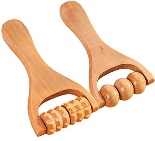 Ciieeo 2 Stück Holz-Massagerolle Holzperlen-Massagewerkzeug Fuß-Holzperlen-Massagewerkzeug Zur Linderung Von Bein- Armgewebe