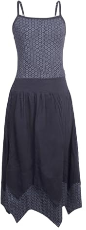 Vishes - Alternative Bekleidung - verstellbares Langes kurzes Sommerkleid Damen Kleider Sommer lang schwarz 46