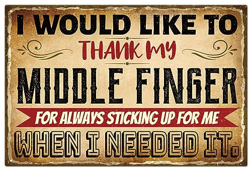GLOBLELAND Vintage Humorous Funny Word Metal Tin Sign For Garage Man Personalized Signs Garden Cave Signs Art Plaque Poster Wall Decor for Home Kitchen Bar Club 8×12inch