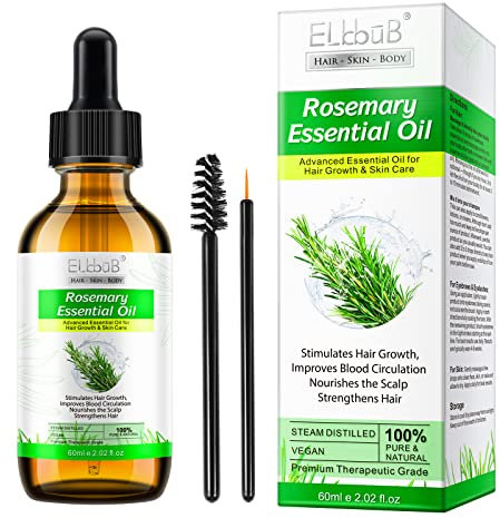 Olio Essenziale di Rosmarino per la crescita dei capelli e la cura della pelle per Capelli, Sopracciglia e Crescita delle Ciglia - per Donne e Uomini 60ml
