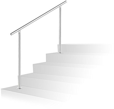 Daromigo Handlauf Edelstahl Aussen, Treppengeländer Innen und Außen, Geländer treppe mit/ohne Querstreben, Geländer für Treppen Brüstung Balkon (100 CM, Ohne Querstreben)