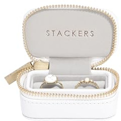 Stackers Kieselstein-weiße kleine Ringbox