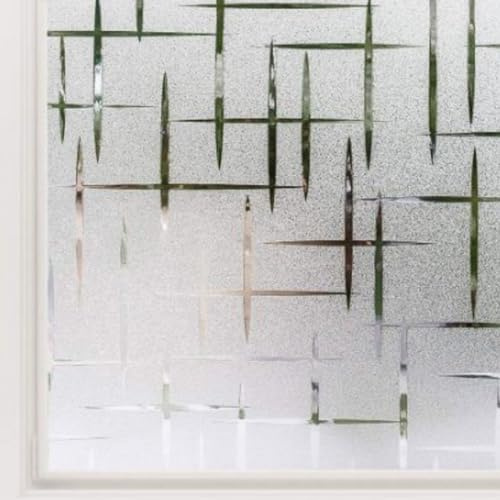 Viusneun Fensterfolie, Statisch Haftend Sichtschutzfolie Blickdicht Selbsthaftende Sonnenschutzfolie Folie Fenster Dekorfolie für Bad Küche Anti-UV (45×200 cm)