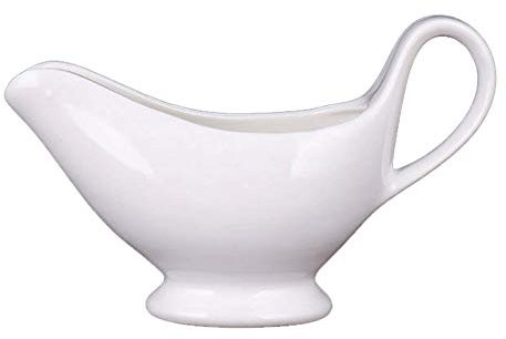 Small Milk jug,Creamer Jug,Churn Jug,4.33 Inches x 2.16 Inches x 2.75 Inches Ceramic Gravy Boat Creamer Jar Serving Jar with Handle,White 90ML Suitable for Kitchen Milk Cream Jug