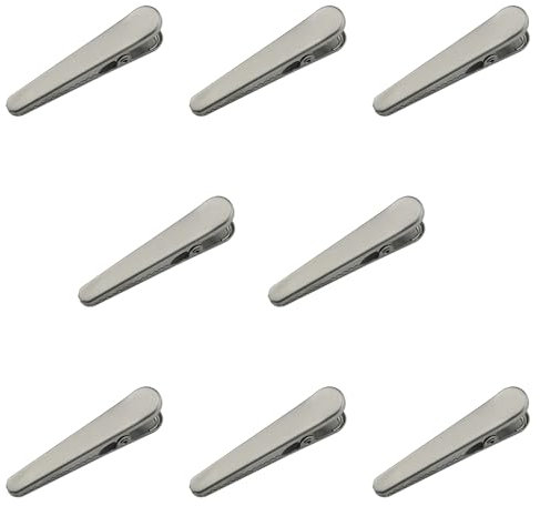 JianLing Verschlussclips aus Edelstahl, klein, 8,1 cm, für Snacks, Brot, Milchpulver, Kaffee, Lebensmittelbeutel, starke Krokodilklemmen zum Klemmen von Büropapier und Kleidung, 8 Stück