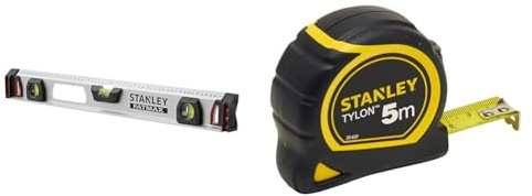 STANLEY FATMAX Niveau Magnétique 60 cm I-Beam - Aluminium Résistant et Léger - Antichocs & Stanley 1-30-697 - Mètre Tylon Bi matière 5m X 19mm - Ruban Anti-Corrosion - Blocage Du Ruban