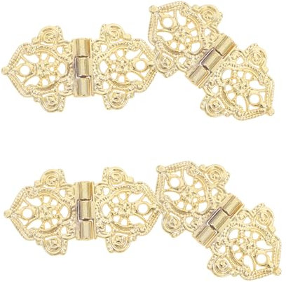 Gatuida Set Di 4 Cerniere Vintage Da 50 * 27 Mm Con Chiusura A Clip Design Dorato Cavo Per Progetti