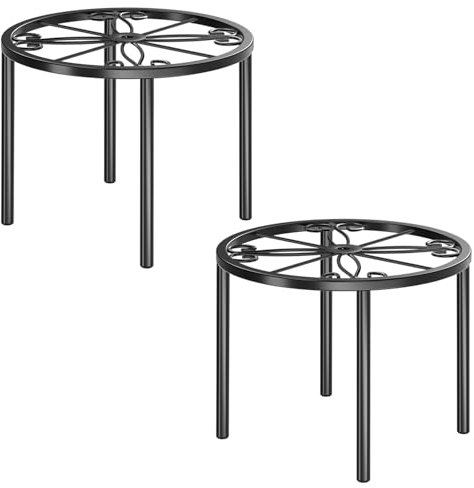 Josmimic 2 Pack Metal Plant Stand 7.9''/20cm Flower Rack Flower Pot Stand Planter Holder Indoor And Outdoor
