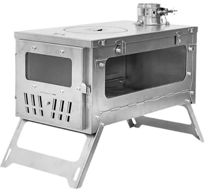 CMYCYDDPLY Poêle À Bois de Camping en Plein Air, Poêle de Tente, Poêle Chauffant, Portable et Facile À Plier, Poêle À Bois Multifonctionnel, Adapté À la Randonnée, au Camping, aux Pique-niques