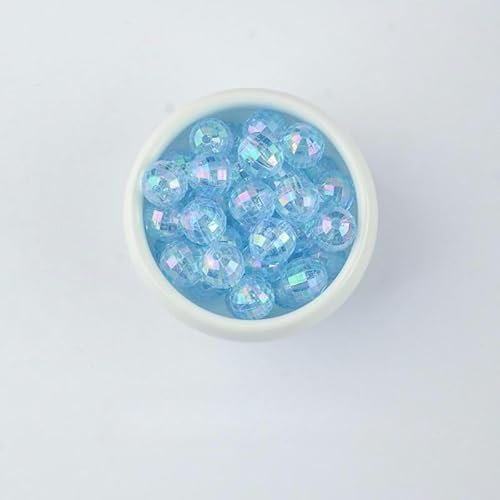 600/900/1800 Stück transparente bunte Acrylperlen, lose Harzperlen für Armbänder, DIY-Schmuckherstellung-hellblau-8 MM 1800 Stück