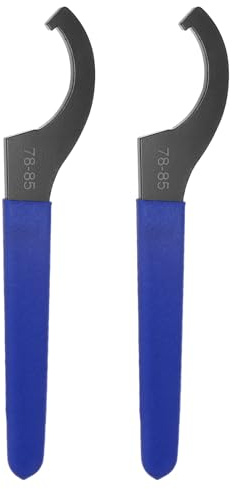 QUARKZMAN 2pz Chiave a Gancio C 78-85 Chiave a Gancio Antiurto Blu | con Impugnatura Antiscivolo, per Serraggio Tornio, Dado Mandrino, in Acciaio