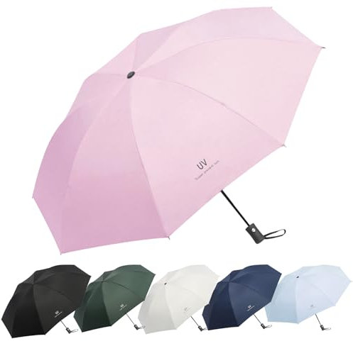 EEPLUYTY Umbrella,Windproof UV Automatic Umbrella – 8-Rib Lightweight & Sturdy-Pink