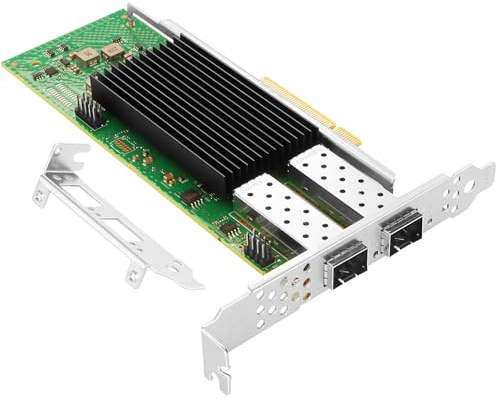 Euqvos PCIe Ethernet Network Card for Intel E810-XXVDA2 E810 Chip PCIe 4.0 X8 25Gb Dual Port SFP28 LAN Card Support Windows Server/Windows/Linux/VMware/ESX