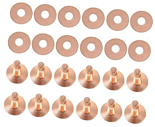 Tofficu 50 Sets Rivet Leather Accessories Rivets for Fabric Tubular Rivets for Bag Making Luggage Rivet Craft Supplies Suitcase Rivets Purse Making Supplies Decorative Rivets Alloy