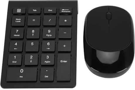 ZAICOLER Nummernblock für Laptop, 2,4 G, Kabellos, Ultradünn, 22 Tasten, kein Schalter, Digitale Tastatur, Kabelloses Maus-Set, Laptop-Zubehör, Ziffernblock für Laptop für RF304T