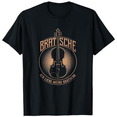 Musik Designs für Orchester Musiker Streicher Ich liebe meine Bratsche Bratschist Bratschenspieler Viola Unisex Erwachsene Schwarz S T-Shirt