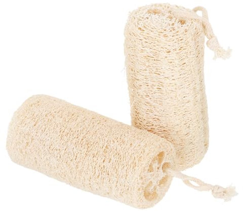 IWOWHERO 2pcs Natural Loofah Sponges for Kitchen Cleaning Multipurpose Dish Scrubber Soft Exfoliating Loofah Material for Dishes and Bathroom Use Original Color