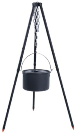 Pentola portatile ultraleggera per gulasch con treppiede per fornello da campeggio e accessori inclusi