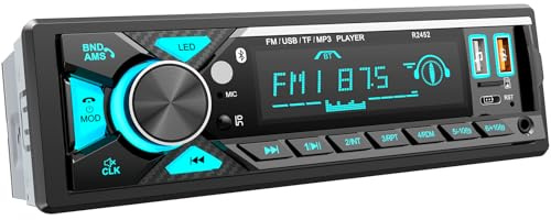 RDS Bilradio Bluetooth, CENXINY bilradio 1 DIN med laddningsport typ C, AM/FM-radio med 2USB/AUX/SD/TF-stöd för Android och iOS