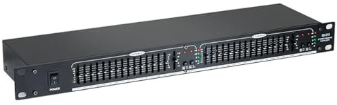 Vituord 15-Band Graphic Equalizer, 2 Channel Stereo Equalizer, with Low/Middle/Treble Independent Adjustment, Noise Reduction, 1U Rack Mount, for Home/Club/Studio