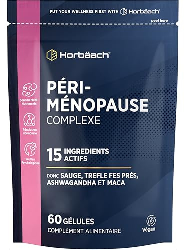 Perimenopausia Suplemento | con Maca, Trebol Rojo, Extracto de Salvia, Ashwagandha y más! | 60 Cápsulas Veganas | Horbaach