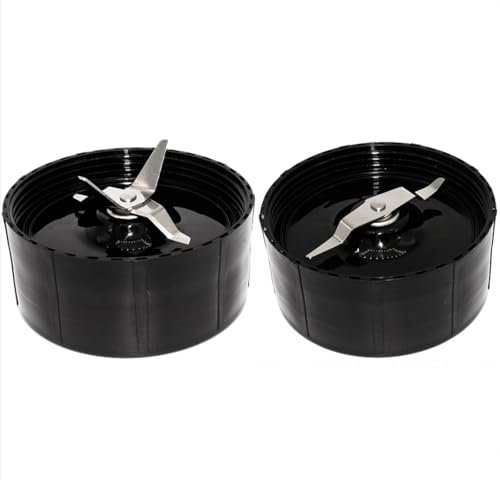 DEMULAX Lot de 2 Lames croisées et Plates de Rechange compatibles avec Les mélangeurs Magic Bullet, 250 W MB1001 (1 Lame croisée + 1 Lame Plate) Lame de mixeur Haute Performance