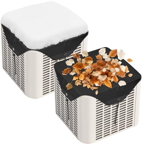 FANOVO 2 Packs Central Air Conditioner Cover Outdoor, 36x36 Inch 600D Oxford AC Covers for Outside, Waterproof AC Unit Covers Outdoor for Winter Snow & Dust Protection