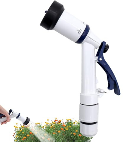 Manguera de jardín, cabezal pulverizador ajustable para alta presión, cabezal pulverizador para manguera de agua, para regar plantas, césped, terraza, lavado de coches, ducha, desagües, escaleras