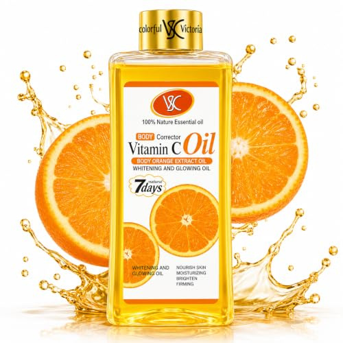 Huile Vitamine C, 200 Ml Huile Douce Vitamine C, Hydratante Et Nourrissante Naturelle, Blanchir La Peau Et Le Visage, Huiles Corporelle Douce éclaircissante Intens, Correct Uneven Skin Tone (Vc)